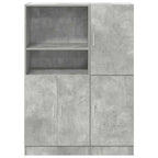 Set di Mobili da Cucina 2 pz Grigio Cemento in Truciolato
