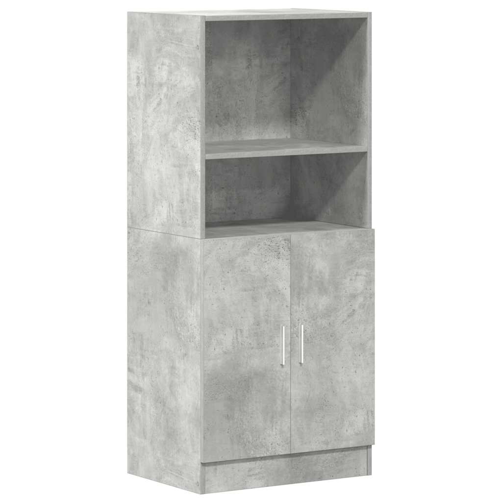 Set di Mobili da Cucina 2 pz Grigio Cemento in Truciolato