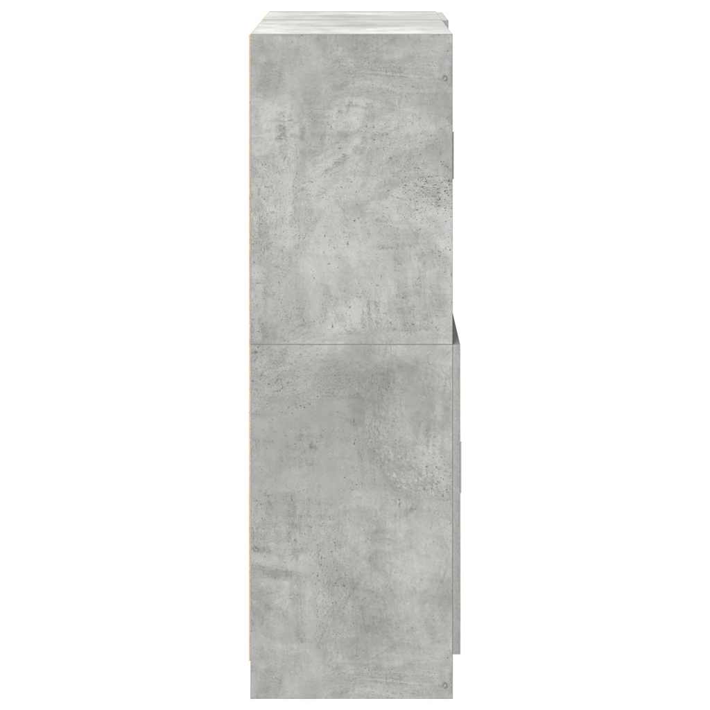 Set di Mobili da Cucina 2 pz Grigio Cemento in Truciolato