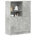 Set di Mobili da Cucina 2 pz Grigio Cemento in Truciolato