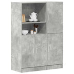 Set di Mobili da Cucina 2 pz Grigio Cemento in Truciolato