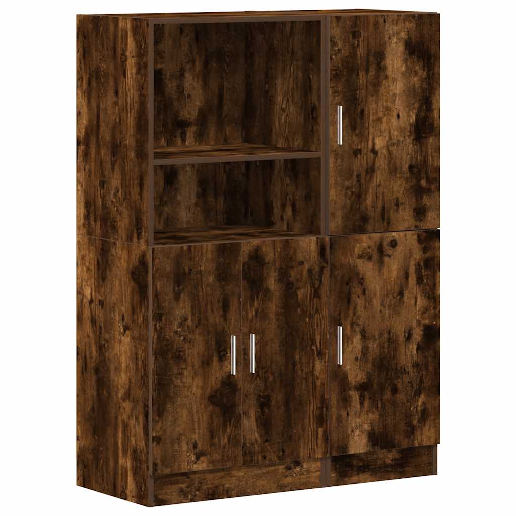Set di Mobili da Cucina 2 pz Rovere Fumo in Truciolato