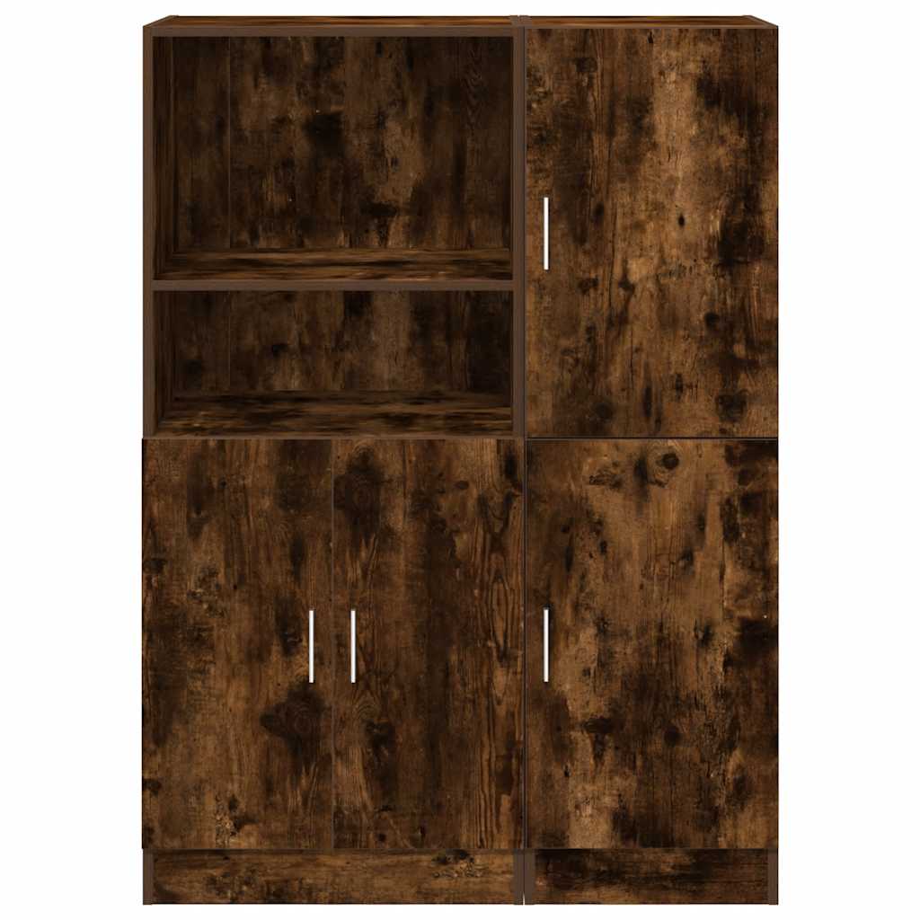 Set di Mobili da Cucina 2 pz Rovere Fumo in Truciolato