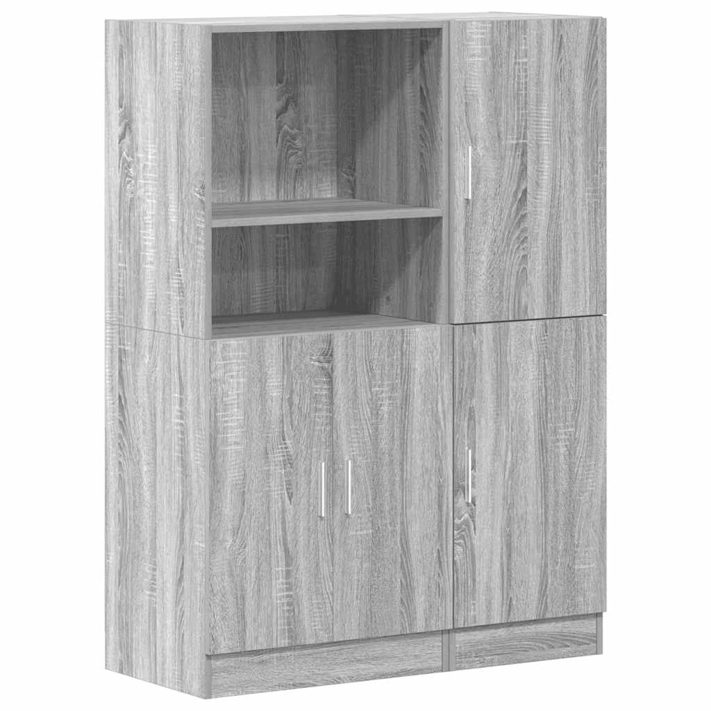 Set di Mobili da Cucina 2 pz Grigio Sonoma in Truciolato