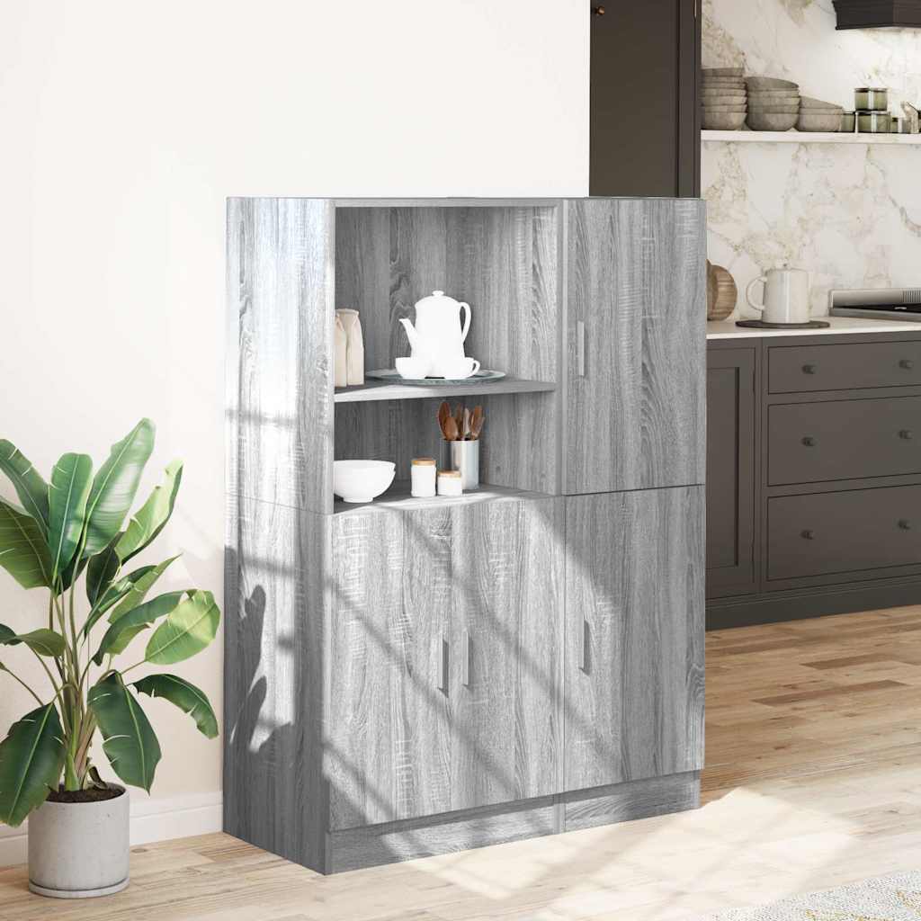 Set di Mobili da Cucina 2 pz Grigio Sonoma in Truciolato