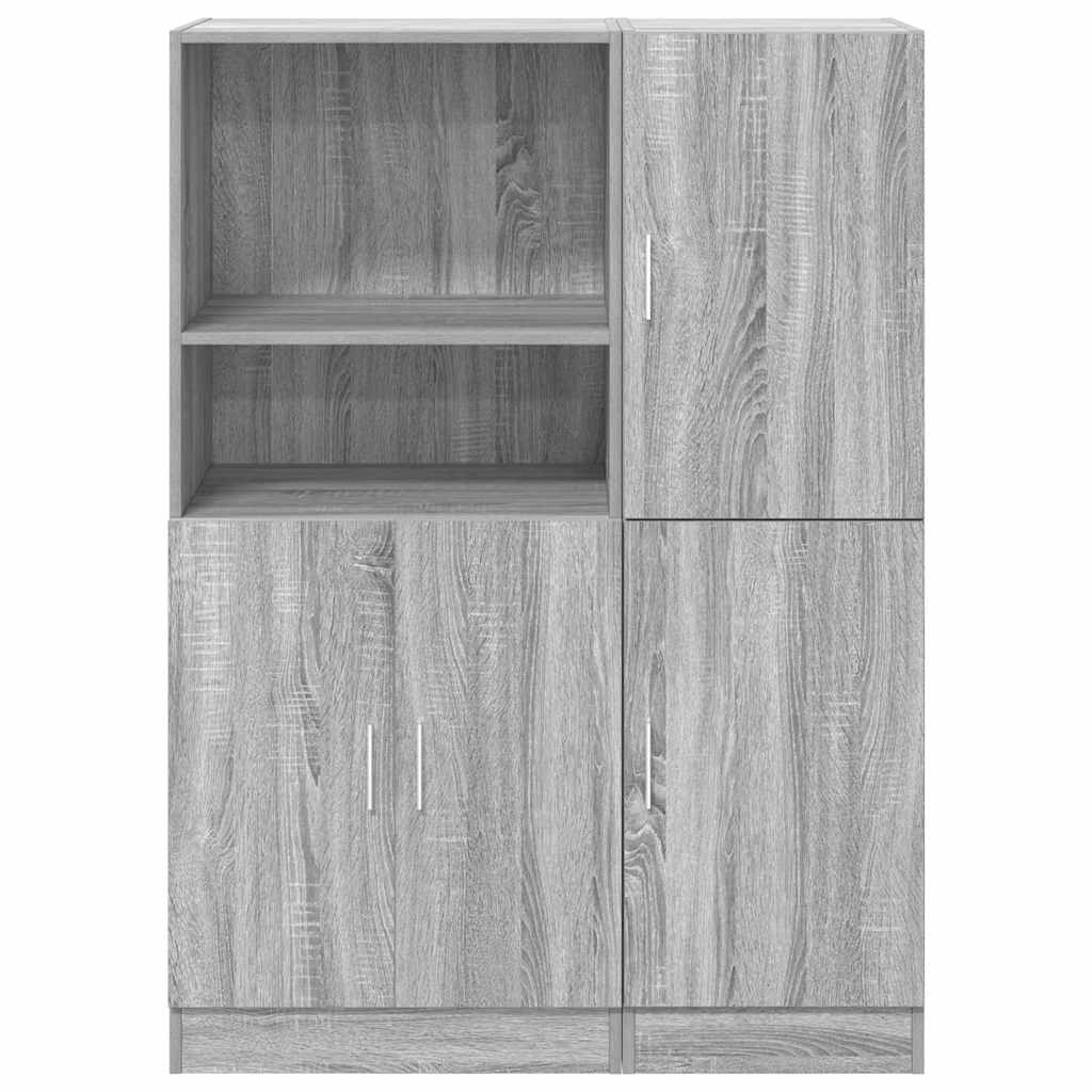 Set di Mobili da Cucina 2 pz Grigio Sonoma in Truciolato