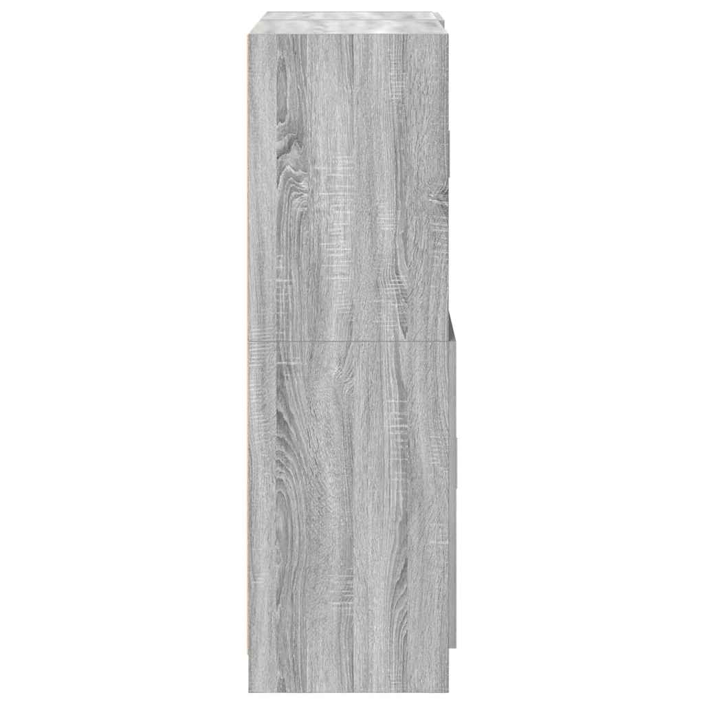 Set di Mobili da Cucina 2 pz Grigio Sonoma in Truciolato