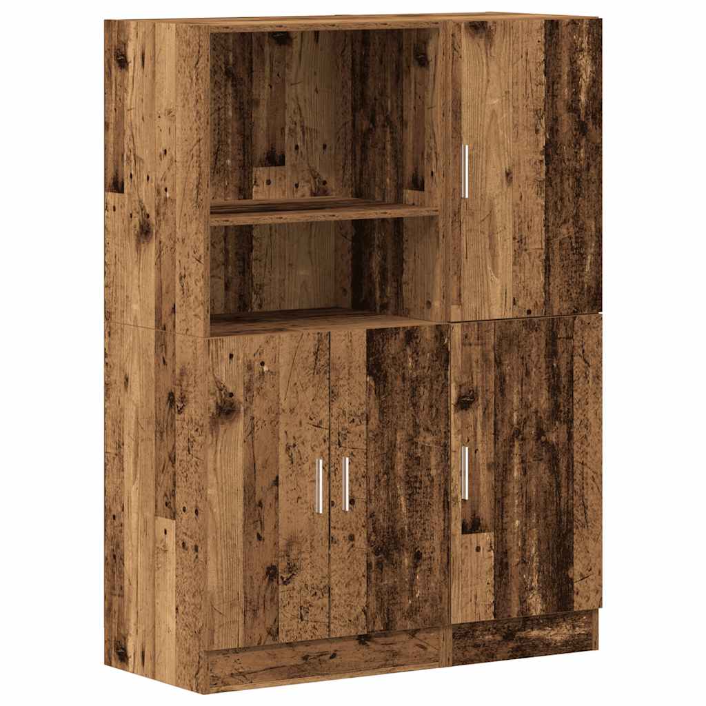 Set di Mobili da Cucina 2 pz Legno Antico in Truciolato