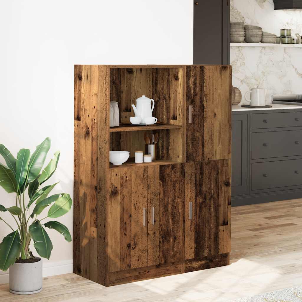 Set di Mobili da Cucina 2 pz Legno Antico in Truciolato
