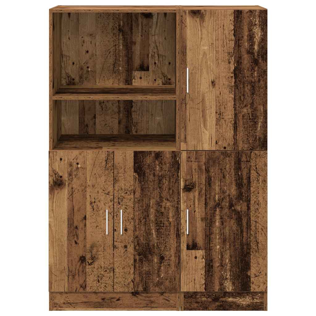 Set di Mobili da Cucina 2 pz Legno Antico in Truciolato