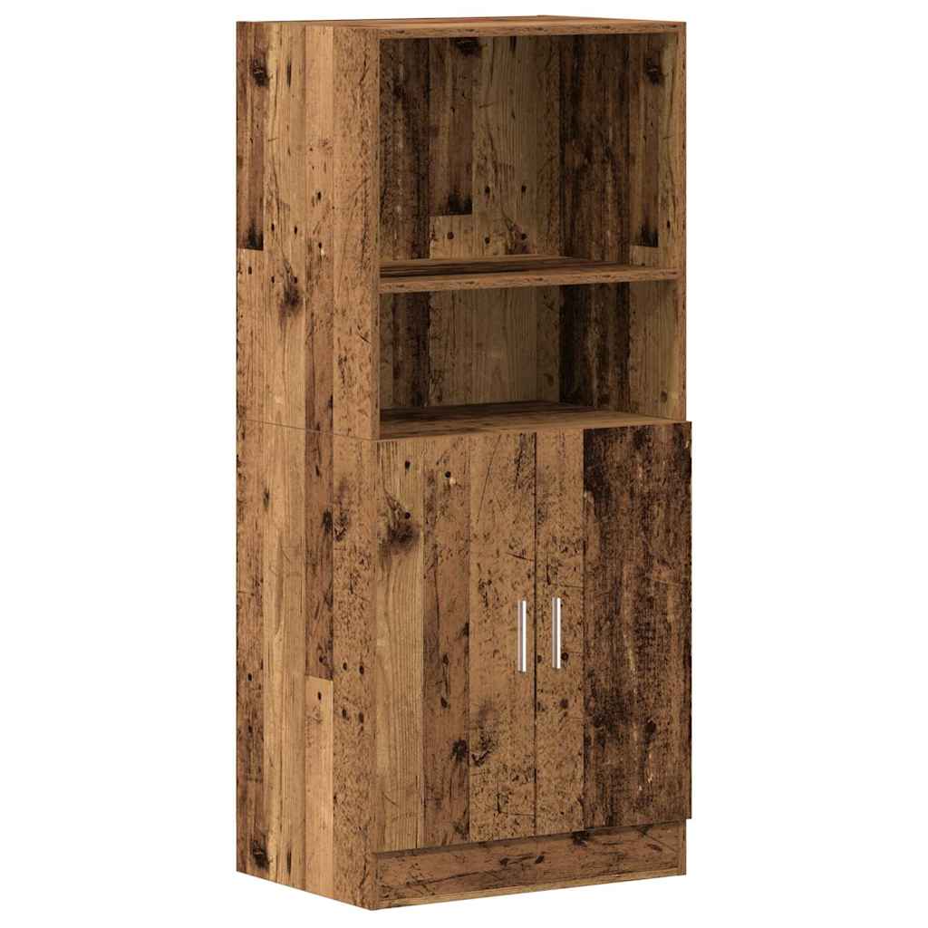 Set di Mobili da Cucina 2 pz Legno Antico in Truciolato