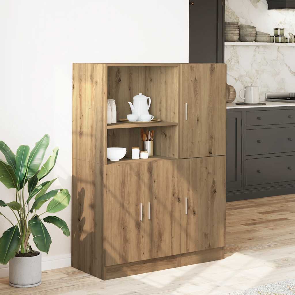 Set di Mobili da Cucina 2 pz Rovere Marrone in Truciolato