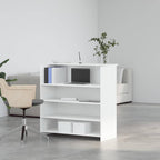 Scrivania per Reception Bianca 100x50x103,5 cm in Legno Massello