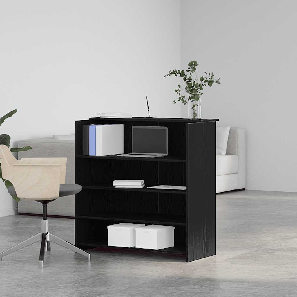 Scrivania per Reception Rovere Nero 100x50x103,5 cm in Legno di Argilla