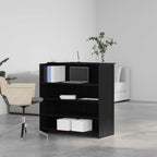 Scrivania per Reception Rovere Nero 100x50x103,5 cm in Legno di Argilla