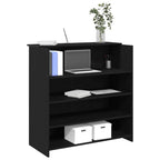 Scrivania per Reception Rovere Nero 100x50x103,5 cm in Legno di Argilla