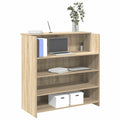 Scrivania per Reception Rovere Sonoma 100x50x103,5 cm in Legno Massello