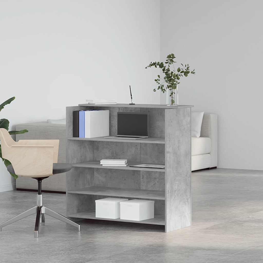 Banco Reception Grigio Cemento 100x50x103,5cm Legno Multistrato