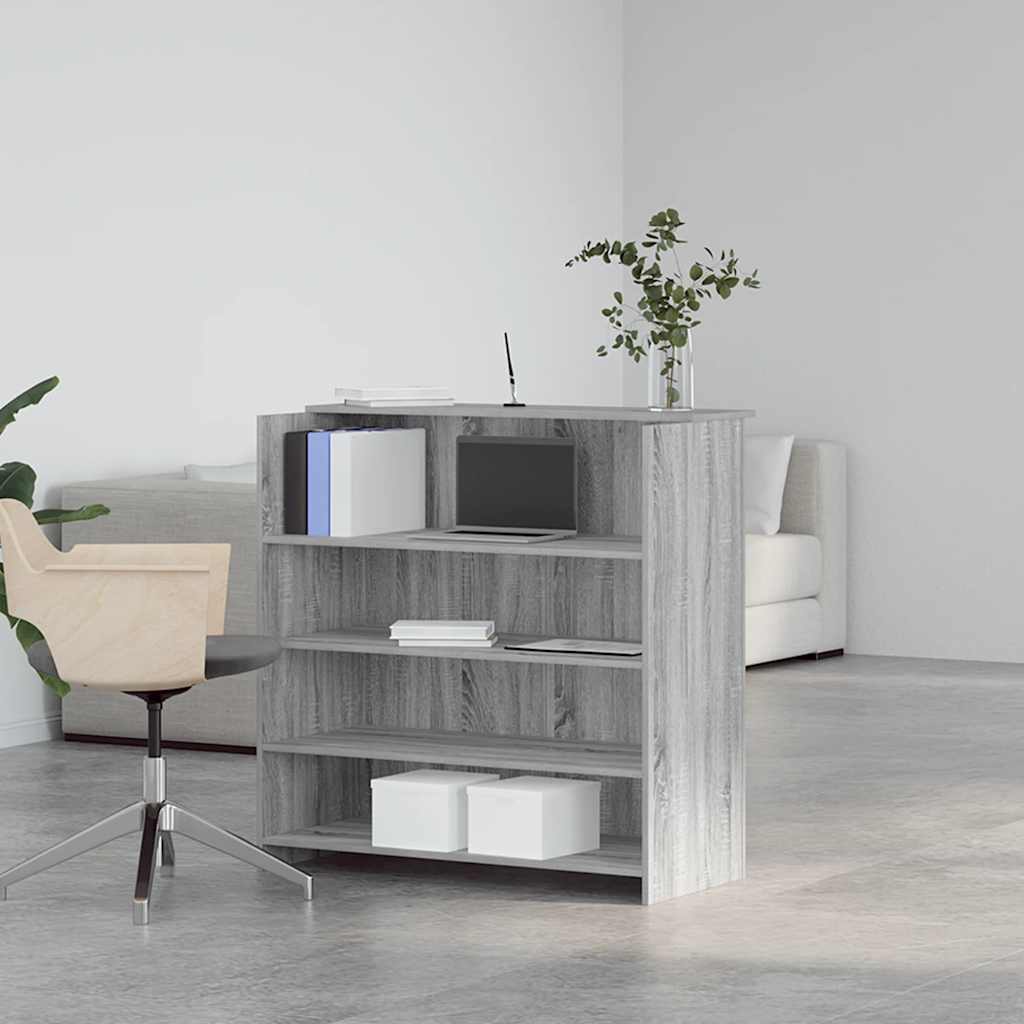 Banco Reception Grigio Sonoma 100x50x103,5 cm Legno Multistrato