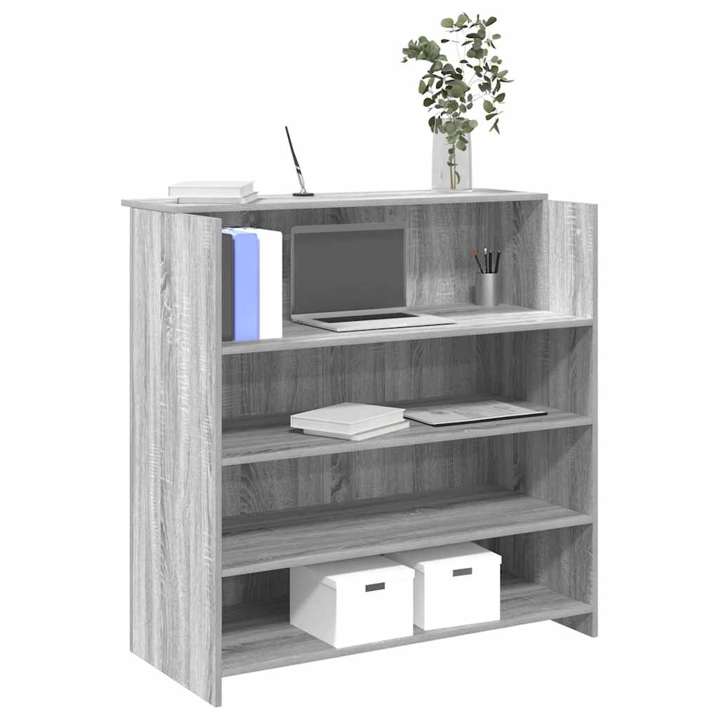 Banco Reception Grigio Sonoma 100x50x103,5 cm Legno Multistrato