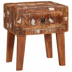 Tavolino Marrone 40 x 32 x 46 cm Legno Recuperato Massello