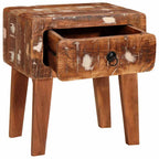 Tavolino Marrone 40 x 32 x 46 cm Legno Recuperato Massello