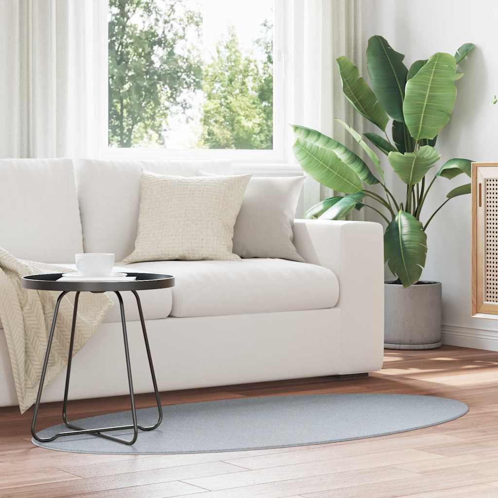 Tappeti per area Ovale HUARTE Grigio 80 x 150 cm