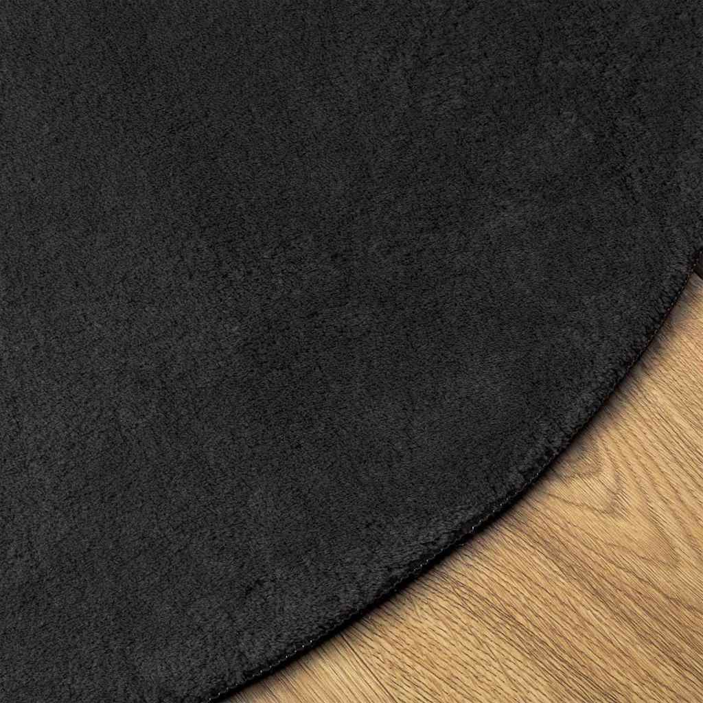 Tappeti per area Ovale HUARTE Nero 80 x 150 cm 100% Poliestere