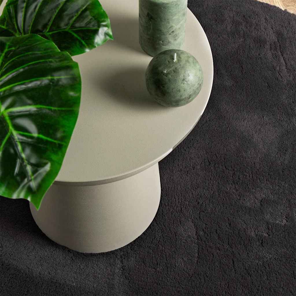 Tappeti per area Ovale HUARTE Nero 80 x 150 cm 100% Poliestere