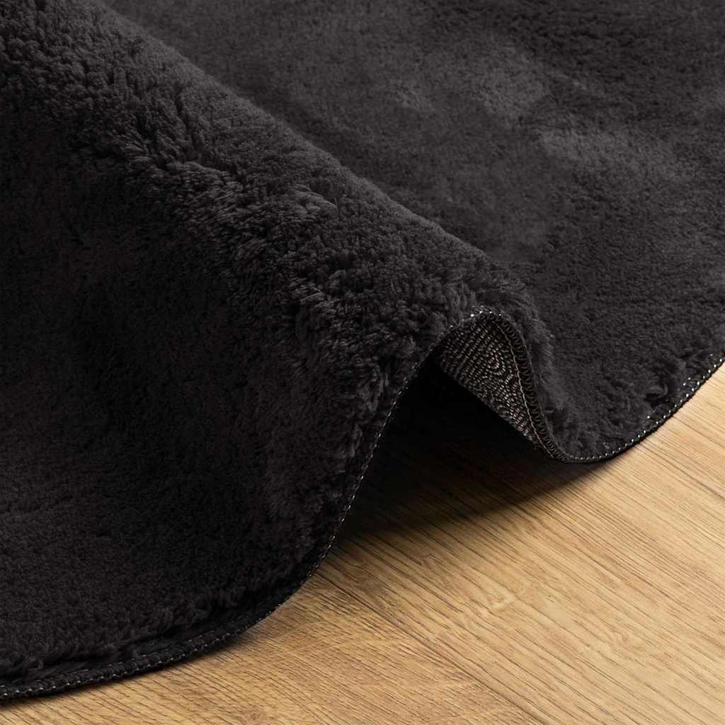 Tappeti per area Ovale HUARTE Nero 80 x 150 cm 100% Poliestere