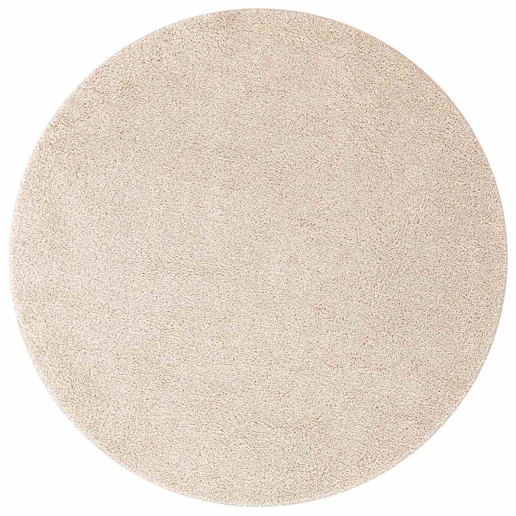 Tappeto Shaggy Antiscivolo Crema 120 x 120 cm PP