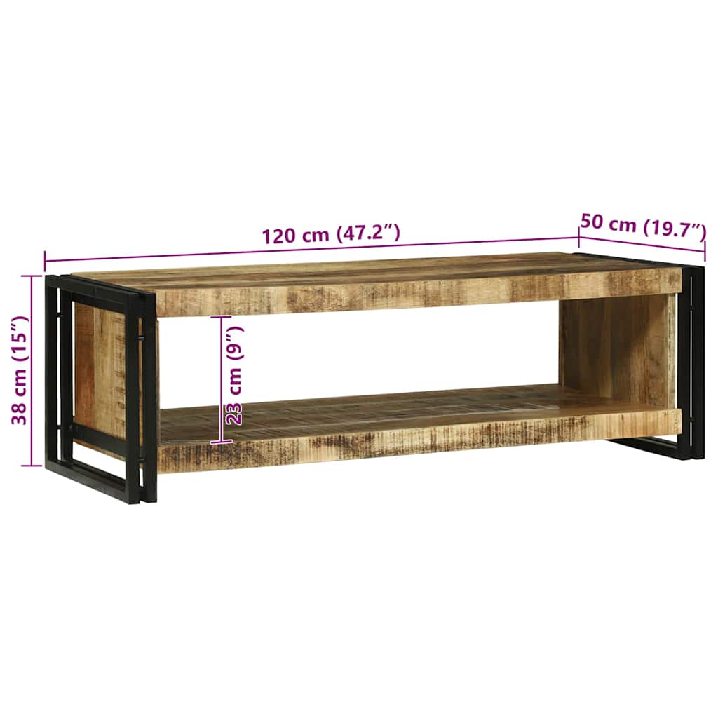 Tavolino da salotto 120 x 50 x 38 cm Legno di mango massello