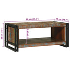 Tavolino da salotto 90 x 50 x 38 cm Legno Recuperato Massello