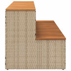 Bordo per Vasca Idromassaggio Beige Polyrattan&Massello Acacia