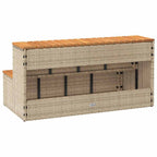 Bordo per Vasca Idromassaggio Beige Polyrattan&Massello Acacia