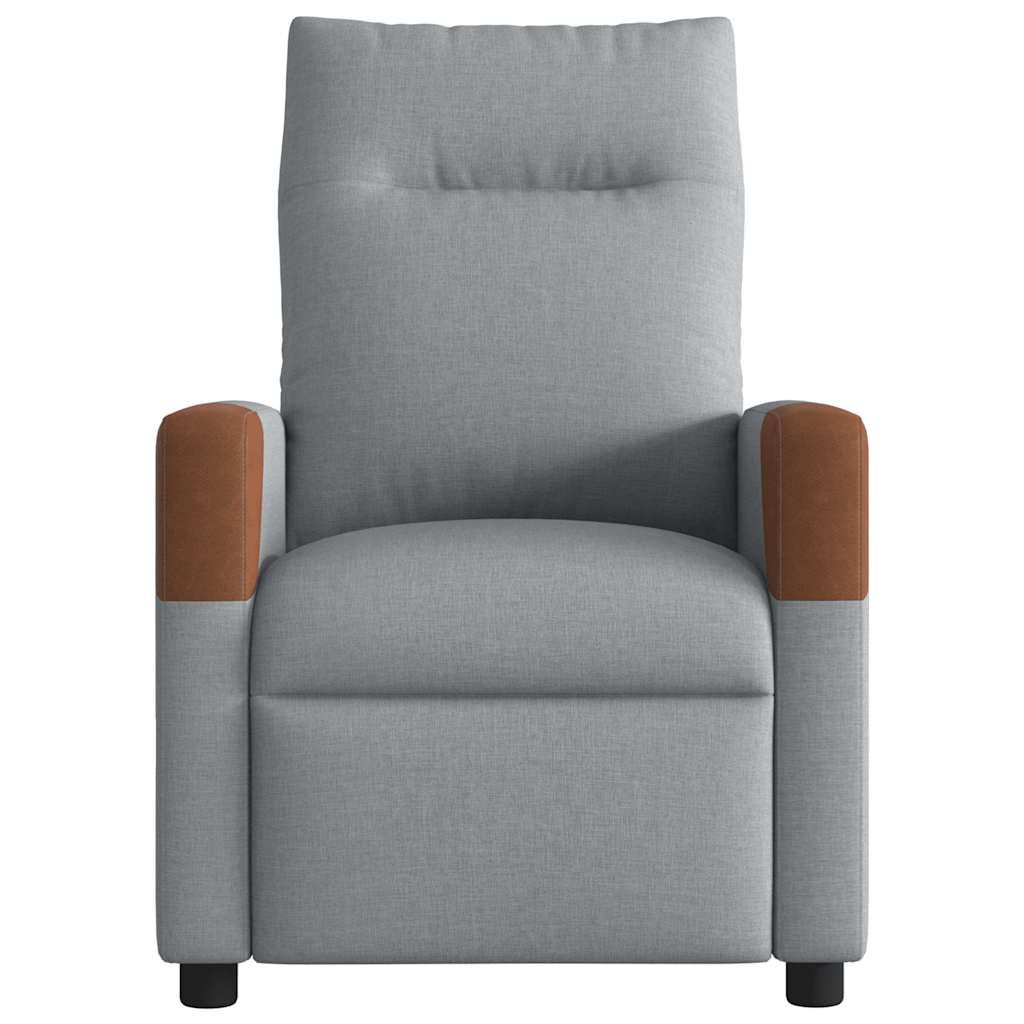 Poltrona Reclinabile in Tessuto Grigio Chiaro
