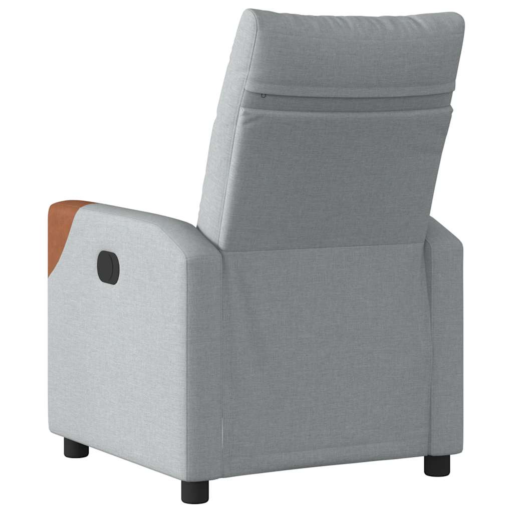 Poltrona Reclinabile in Tessuto Grigio Chiaro