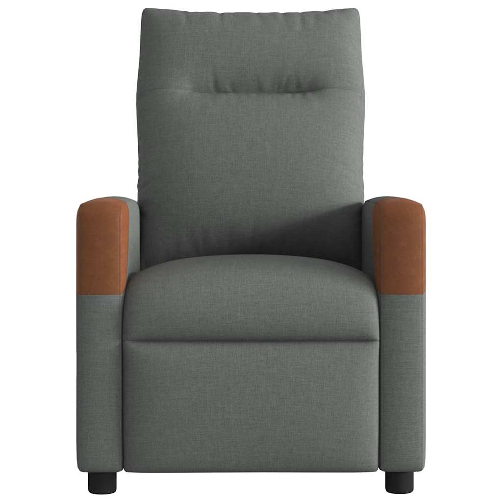 Poltrona reclinabile in tessuto grigio scuro