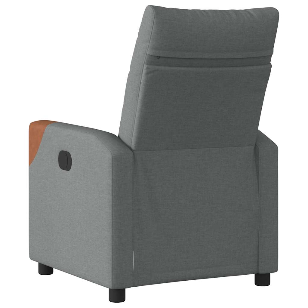 Poltrona reclinabile in tessuto grigio scuro