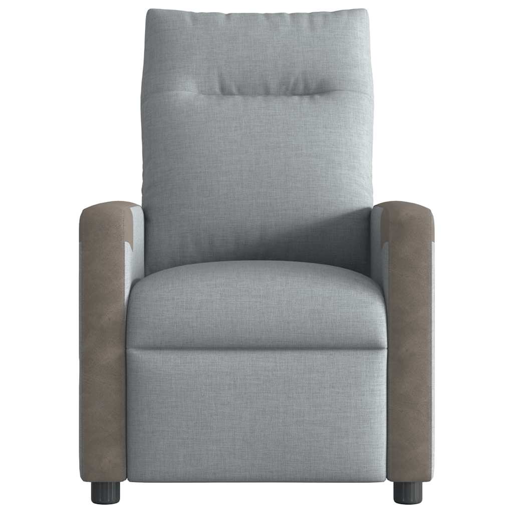 Poltrona Reclinabile in Tessuto Grigio Chiaro