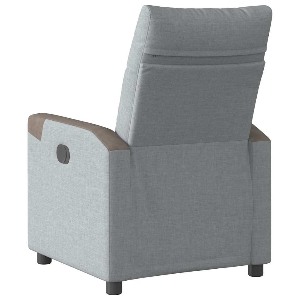 Poltrona Reclinabile in Tessuto Grigio Chiaro