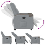 Poltrona Reclinabile in Tessuto Grigio Chiaro