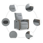 Poltrona Reclinabile in Tessuto Grigio Chiaro