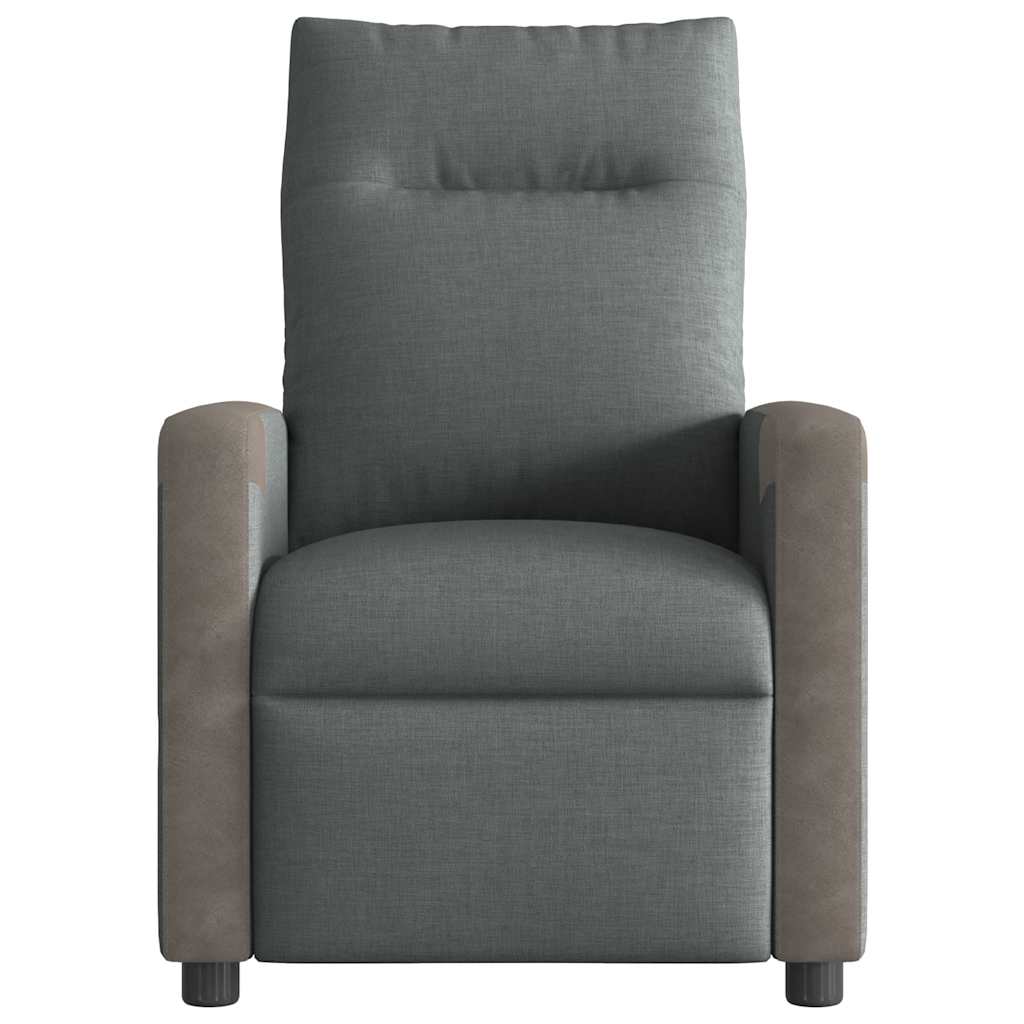 Poltrona Reclinabile in Tessuto Grigio Scuro