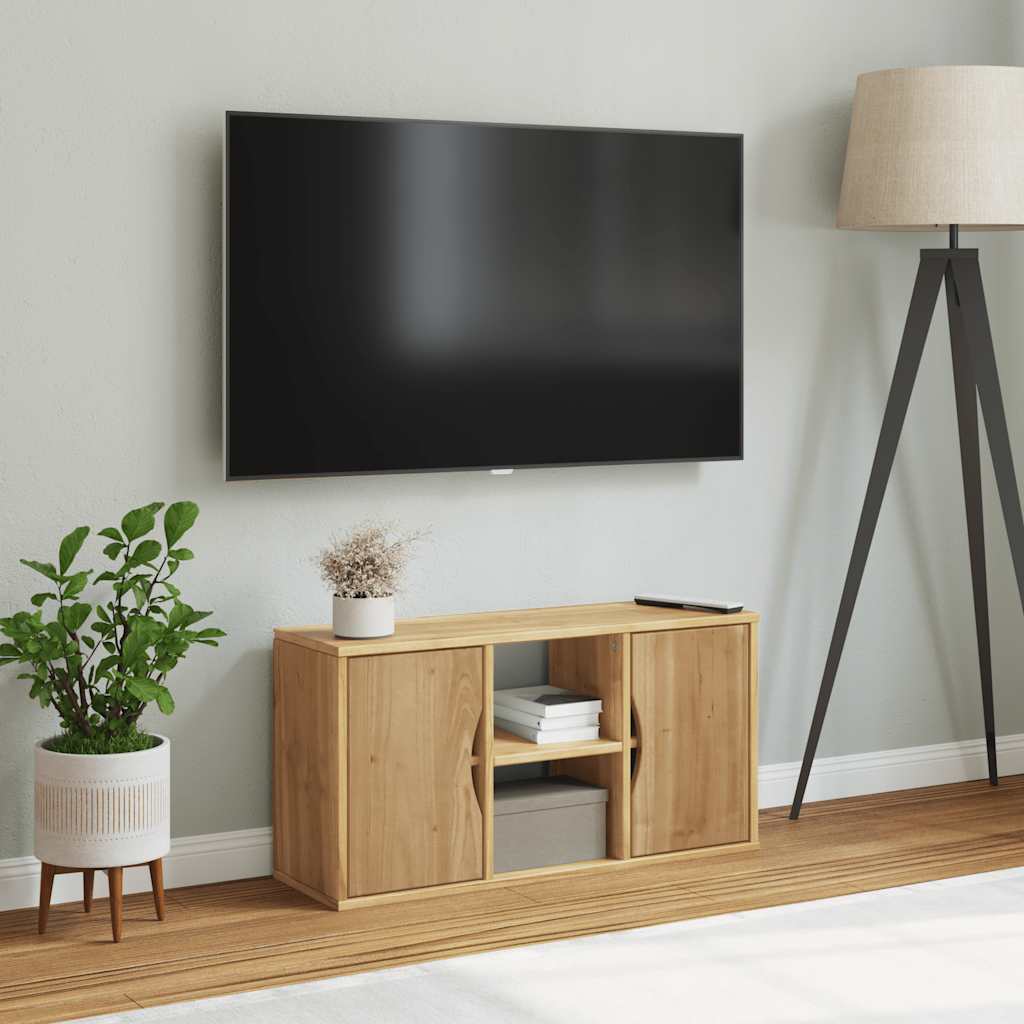 Mobile Porta TV ODDA 79x24x40 cm in Legno Massello di Pino