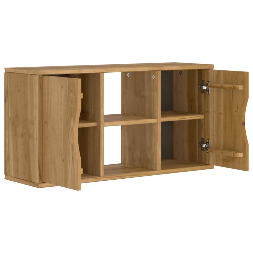 Mobile Porta TV ODDA 79x24x40 cm in Legno Massello di Pino