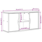 Mobile Porta TV ODDA 79x24x40 cm in Legno Massello di Pino