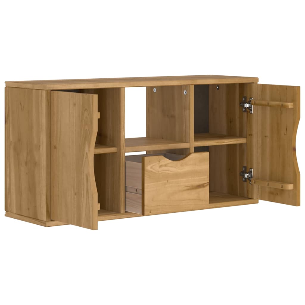 Mobile Porta TV con Cassetto ODDA 79x24x40 cm in Legno di Pino
