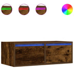 Mobile Porta TV con Luci LED Rovere Fumo 75x35,5x25 cm