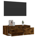 Mobile Porta TV con Luci LED Rovere Fumo 75x35,5x25 cm